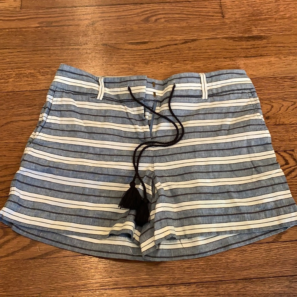 LOFT striped tassel riviera shorts